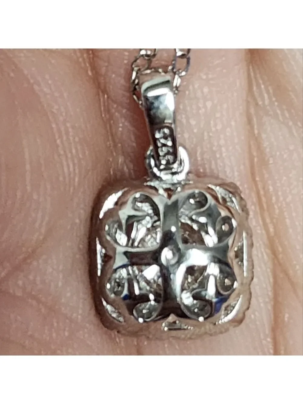 Moissanite Diamond Silver Necklace 1 CT